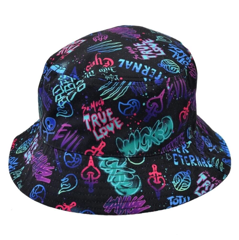 Disney Parks Villains Graffiti Bucket Hat Neon Evil Wicked Descendants Vibe
